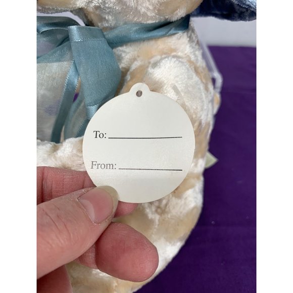 Dan Dee World's Greatest Mom Cream Bear Blue hat and Scarf - Picture 6 of 12